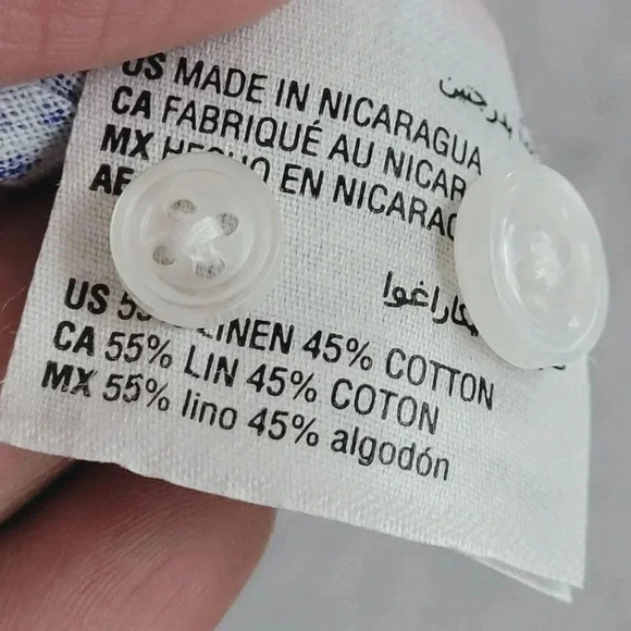 Club Room Mens Hawaiian Shirt XXL Pink & Blue Floral Cotton/Linen  5CT - Picture 5 of 7